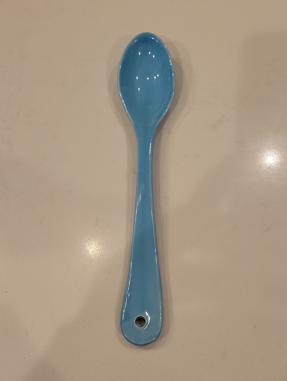 Anthro Retired Ceramic Blue Ceramic Serving Spoon